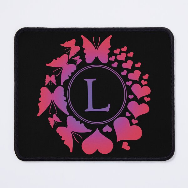 Item preview, Ornamental Letter L, Purple And Red Heart Butterfly, Gold Monogram Ornament designed and sold by PROMEN Creativity.