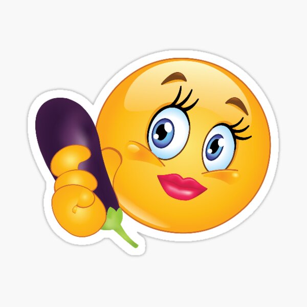 Eggplant Emoji Sticker For Sale By Designsbyaw Redbubble