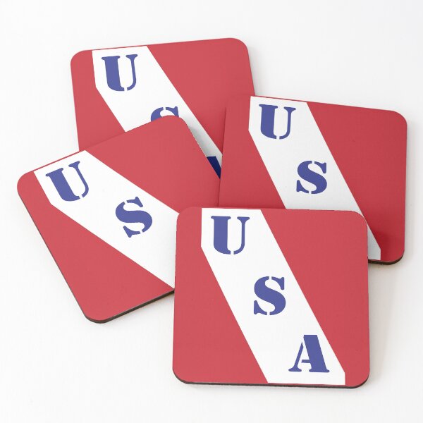 Item preview, USA: U-S-A stencil diagonal banner designed and sold by acediscovery.