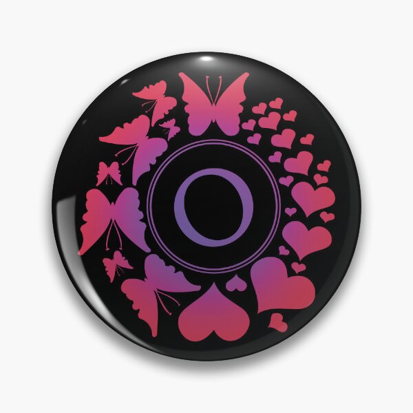 Item preview, Ornamental Letter O, Purple And Red Heart Butterfly, Gold Monogram Ornament designed and sold by PROMEN Creativity.