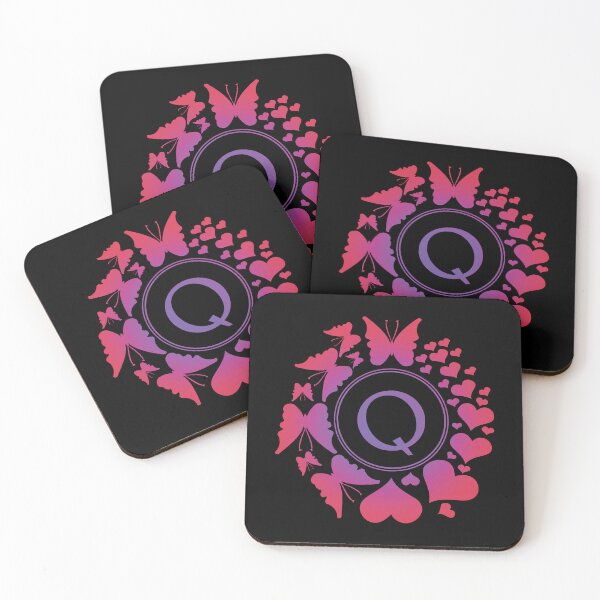 Item preview, Ornamental Letter Q, Purple And Red Heart Butterfly, Gold Monogram Ornament designed and sold by PROMEN Creativity.