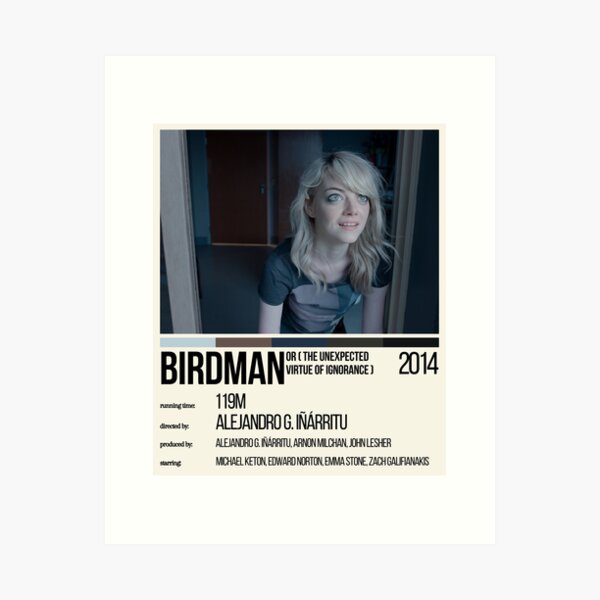 Artikel-Vorschau von Birdman oder (Die unverhoffte Macht der Ahnungslosigkeit) Poster, designt und verkauft von ShopOfUs.