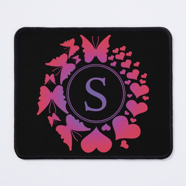 Item preview, Ornamental Letter S, Purple And Red Heart Butterfly, Gold Monogram Ornament designed and sold by PROMEN Creativity.