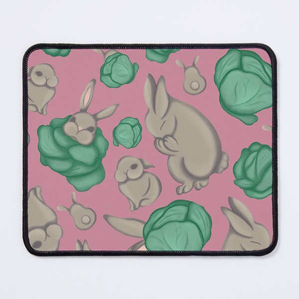 Aperçu de l'œuvre Lapin et chou sur fond rose foncé créée et vendue par Deviarty.