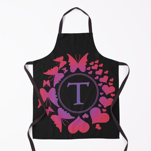 Item preview, Ornamental Letter T, Purple And Red Heart Butterfly, Gold Monogram Ornament designed and sold by PROMEN Creativity.