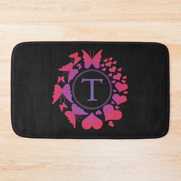 Item preview, Ornamental Letter T, Purple And Red Heart Butterfly, Gold Monogram Ornament designed and sold by PROMEN Creativity.