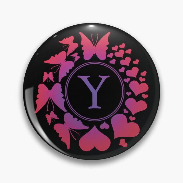 Item preview, Ornamental Letter Y, Purple And Red Heart Butterfly, Gold Monogram Ornament designed and sold by PROMEN Creativity.