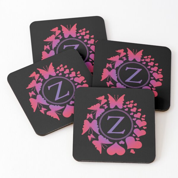 Item preview, Ornamental Letter Z, Purple And Red Heart Butterfly, Gold Monogram Ornament designed and sold by PROMEN Creativity.