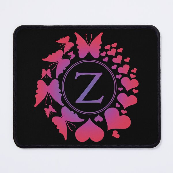 Item preview, Ornamental Letter Z, Purple And Red Heart Butterfly, Gold Monogram Ornament designed and sold by PROMEN Creativity.