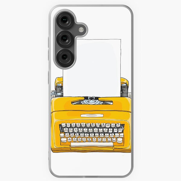 Item preview, Machine à écrire manuelle Vintage Typewriter jaune avec illustration de papier vierge designed and sold by gmm2000.