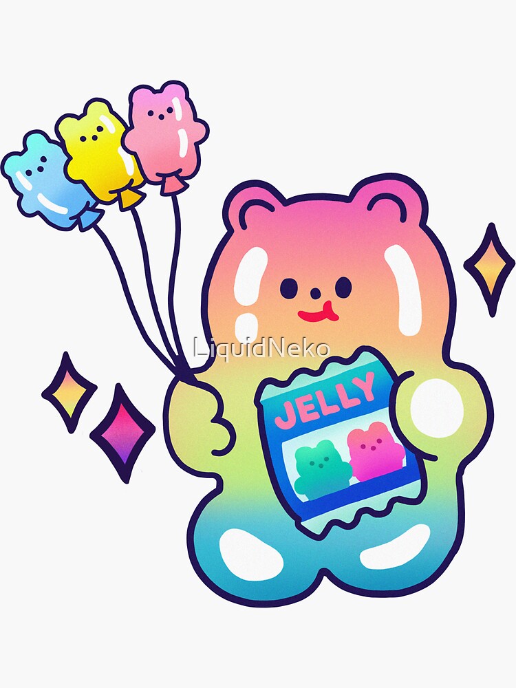 Cute Kawaii Stickers, Clear Stickers, Cat & Bears, Cute Wind Sugar