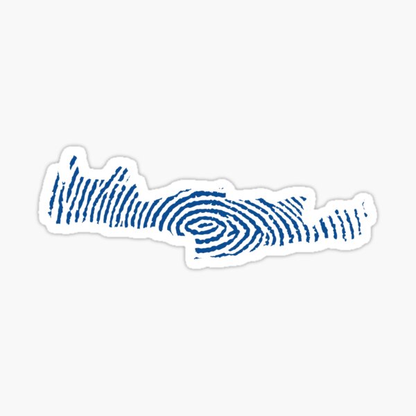 Crete Island with Fingerprint Sticker
