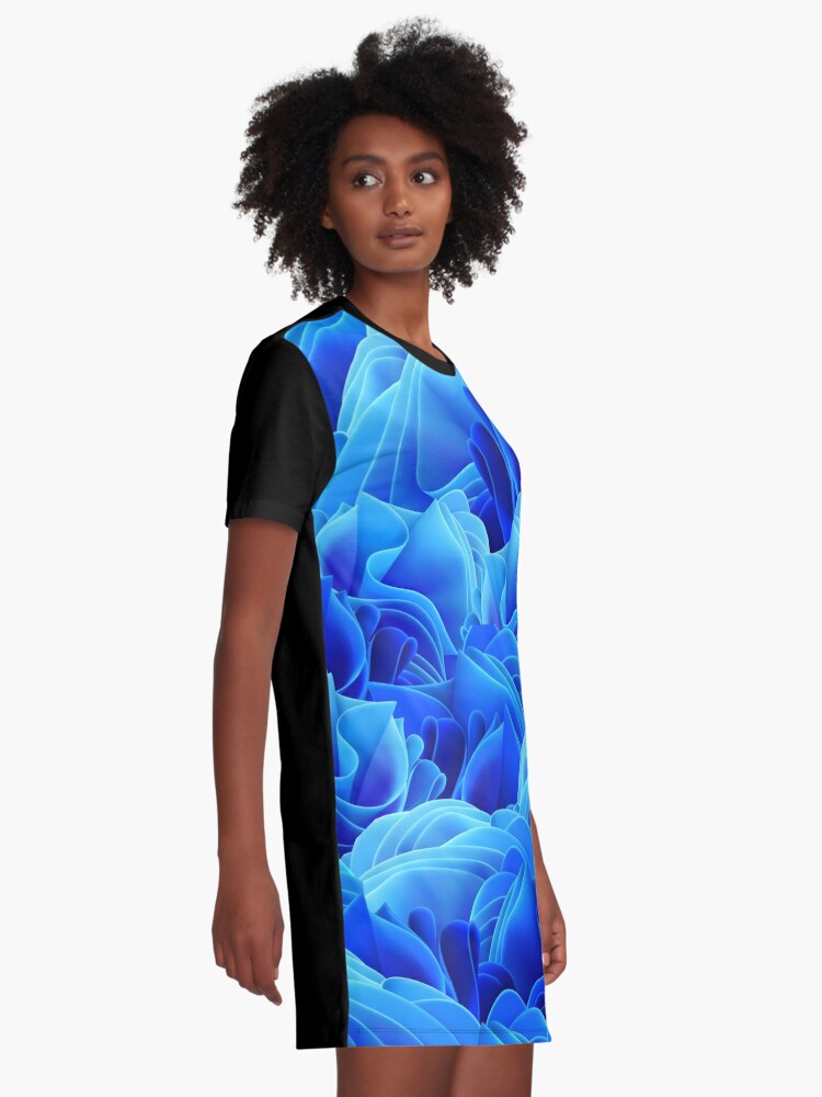 Ultramarine Blue Luxury Silk Hand Tie Dyed Shirt Dress