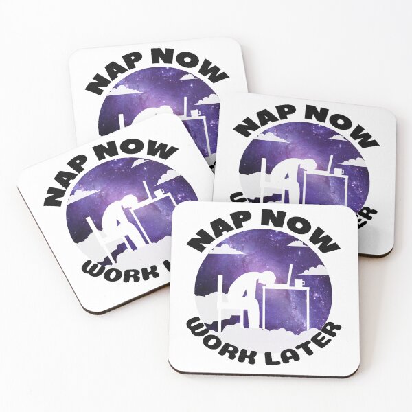 Item preview, Nap now Work later galactic moon and clouds  designed and sold by Chaos-Touch.