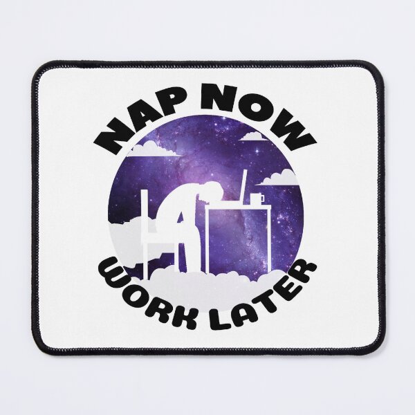 Item preview, Nap now Work later galactic moon and clouds designed and sold by Chaos-Touch.