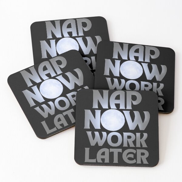 Item preview, Nap now Work later moonlight black background designed and sold by Chaos-Touch.
