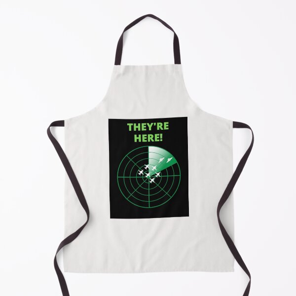 Item preview, White Funny Alien UFO RADAR They're Here! Apron designed and sold by podguy.