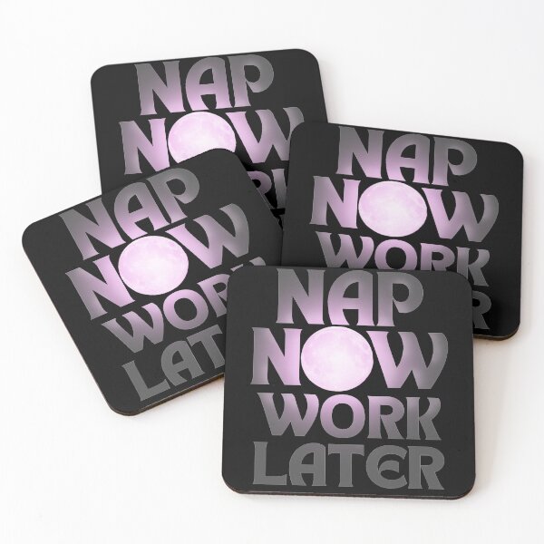 Item preview, Nap now Work later pink moonlight black background designed and sold by Chaos-Touch.