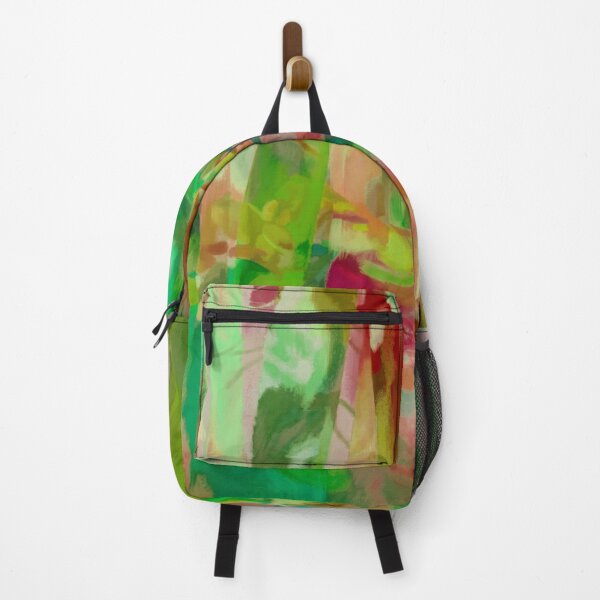 Item preview, Colorful Bright Grren Red Abstract Forest Landscape designed and sold by Femarie Rosario.