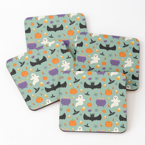 Item preview, Halloween Pattern Teal designed and sold by Pink Brush Studio.