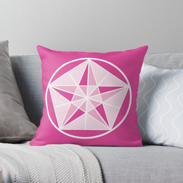 Pink Crystal Star Throw Pillow