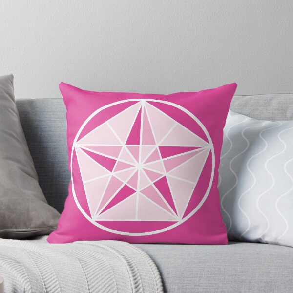Pink Crystal Star Throw Pillow