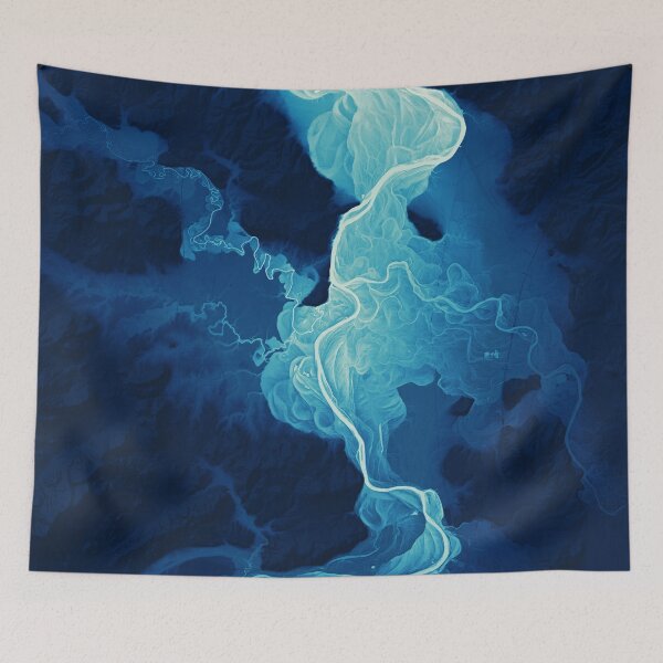 Item preview, Willamette Channels 10-year Anniversary—Midnight Blue with subtle shaded relief designed and sold by GeoCoe.