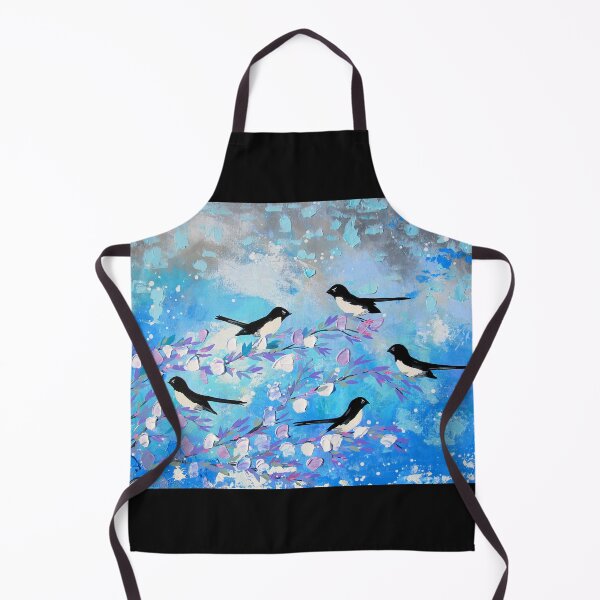 Item preview, Willy Wagtails on Blue and Grey designed and sold by cathyjacobs.