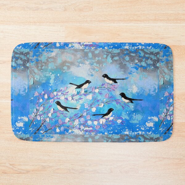Item preview, Willy Wagtails on Blue and Grey designed and sold by cathyjacobs.