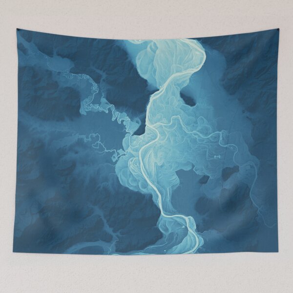 Item preview, Willamette Channels 10-year Anniversary—Powder Blue with subtle shaded relief designed and sold by GeoCoe.