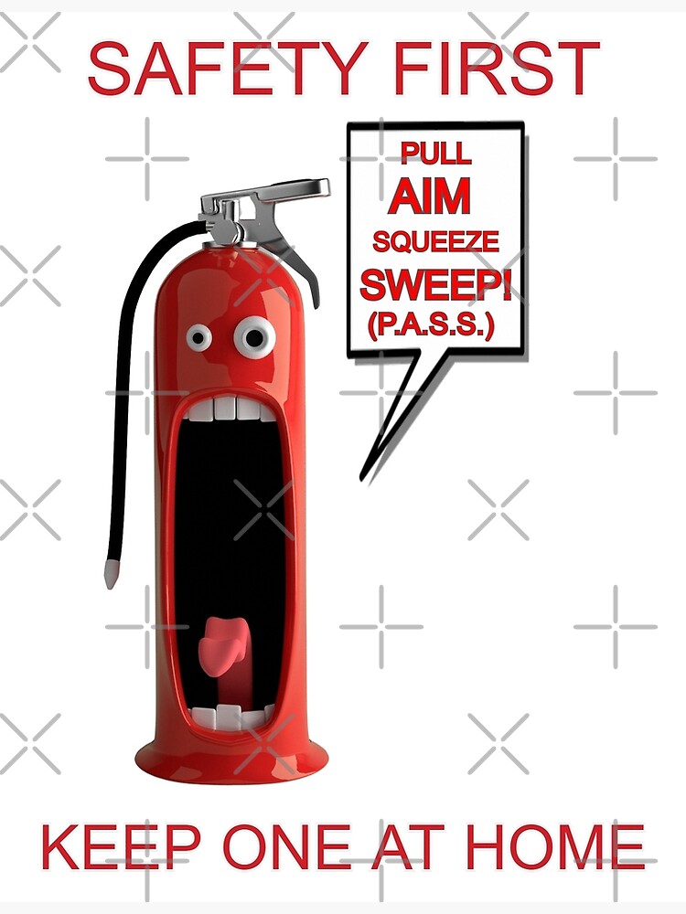 "Safety First Fire Extinguisher" Poster by ArtCollectables Redbubble