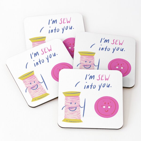 Item preview, "I'm Sew Into You" - cute sewing embroidery pun - Valentine's Day Puns and Gifts designed and sold by designsbyreaia.