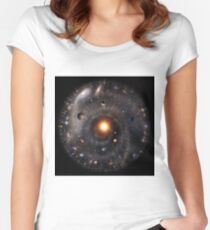 Universal-sphärische Ansicht Tailliertes Rundhals-Shirt