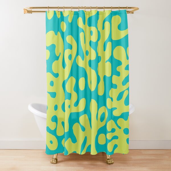 Organic Teal Lime Shower Curtain