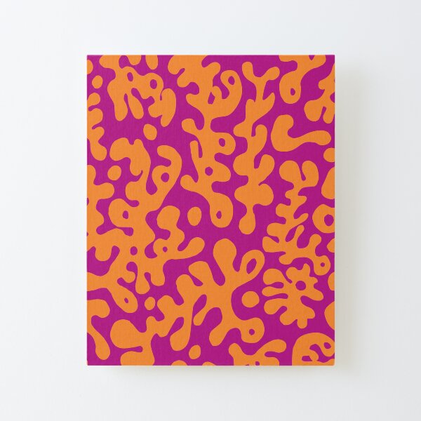 Organic Fuchsia Orange Canvas Mounted Print