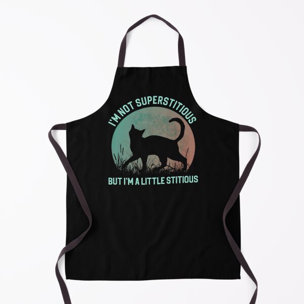 Item preview, I'm Not Superstitious But I'm A Little Stitious Funny Black Cat designed and sold by Zurickdesigns.