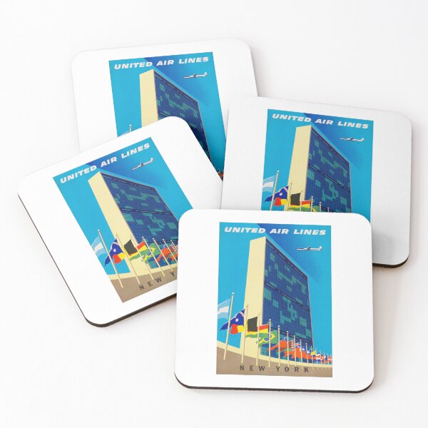 Item preview, United Air Lines New York (UN Headquarters) Travel Advertisement designed and sold by vintagerepros.