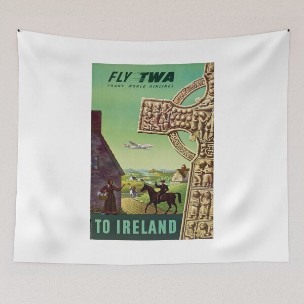 Item preview, Fly TWA Ireland Vintage Travel Ad designed and sold by vintagerepros.