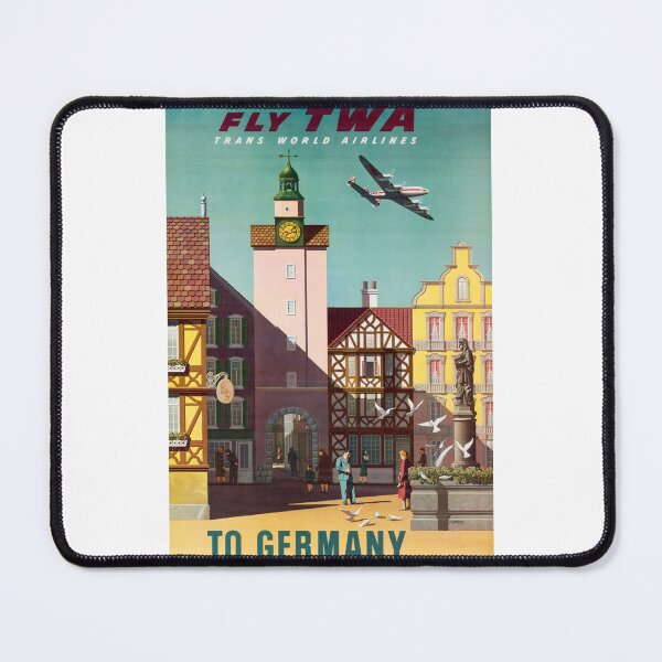 Item preview, Fly TWA Germany Vintage Travel Ad designed and sold by vintagerepros.
