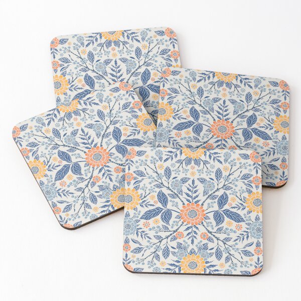 Item preview, Blue, Yellow & Orange Floral designed and sold by somecallmebeth.