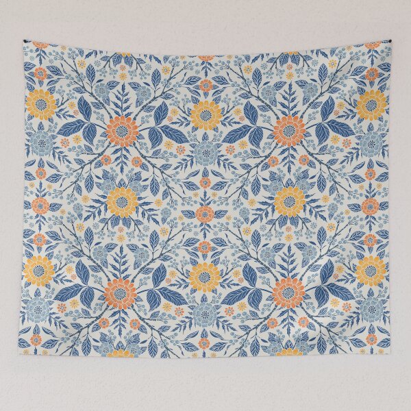 Item preview, Blue, Yellow & Orange Floral designed and sold by somecallmebeth.
