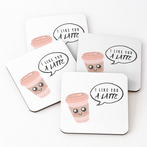 Item preview, I LIKE YOU A LATTE Valentine's Day Puns designed and sold by designsbyreaia.