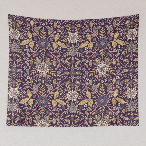 Item preview, Dark Background Floral in Pink, Apricot & Purple designed and sold by somecallmebeth.