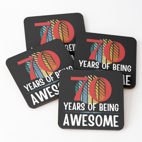 Item preview, 70 Years of Being Awesome, Funny 70th Birthday with Retro Sunset, Milestone Birthday Gift designed and sold by Auntieck.