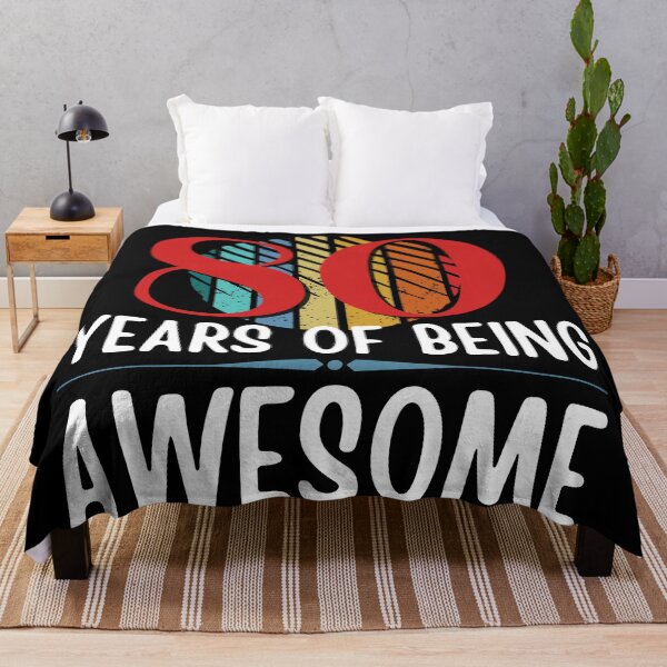 Item preview, 80 Years of Being Awesome, Funny 80th Birthday with Retro Sunset, Milestone Birthday Gift designed and sold by Auntieck.