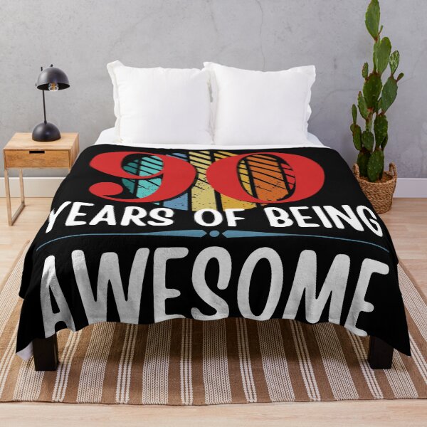 Item preview, 90 Years of Being Awesome, Funny 90th Birthday with Retro Sunset, Milestone Birthday Gift designed and sold by Auntieck.