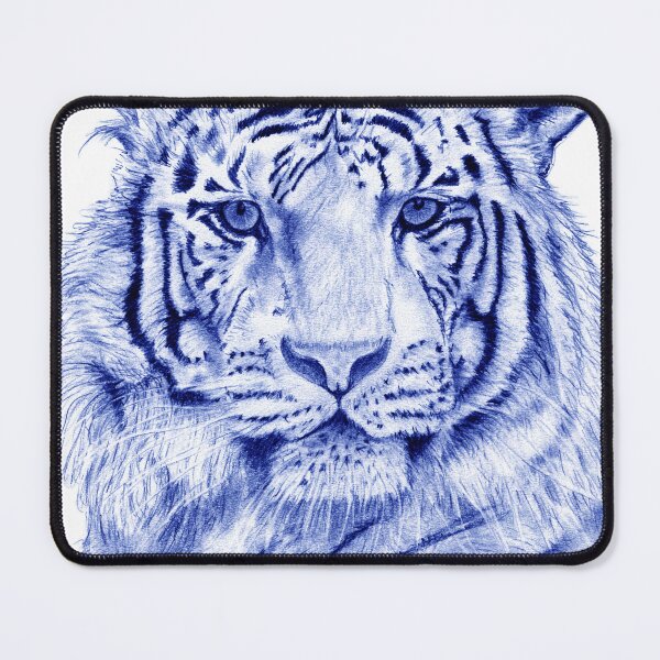 Item preview, White tiger - blue colorized version designed and sold by SylvieG18.