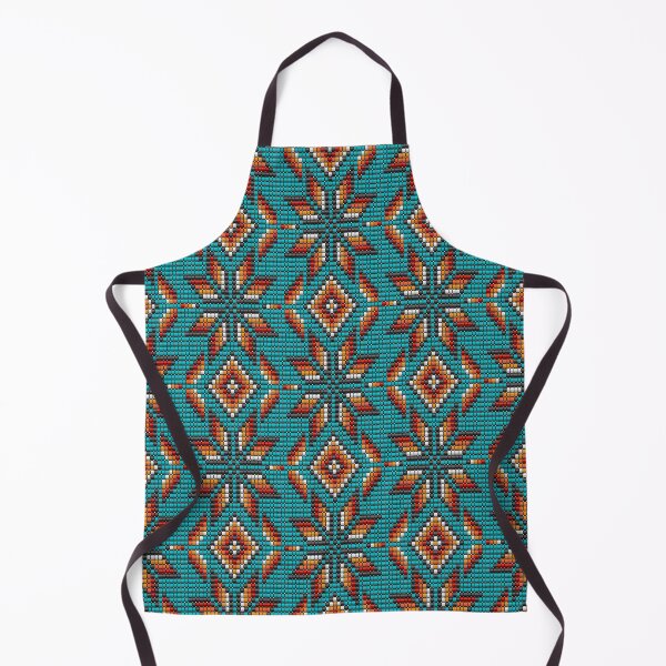 Item preview, Aztec traditional beaded kilim on teal designed and sold by Dana Du.