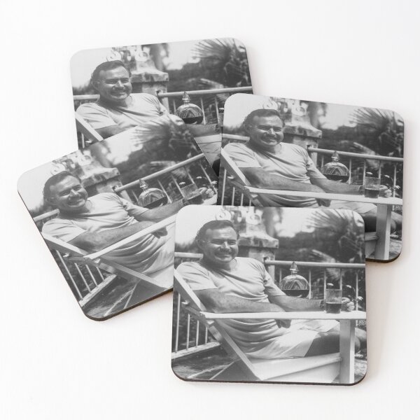 Item preview, Ernest Hemingway, Black and White, Pool, Vintage Art designed and sold by modernretro.