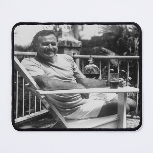 Item preview, Ernest Hemingway, Black and White, Pool, Vintage Art designed and sold by modernretro.
